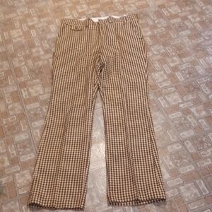 Wright Houndstooth Patterned Pants Vintage Wool Blend 35x34